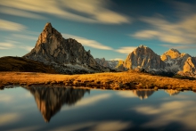 Dolomity o zachodzie