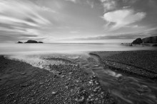 into the sea