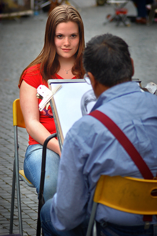 slavcic - portret portretowanej. Krótki cykl o portrecistach z Piazza Navona (fot no. 3). Zdjęcie 22090