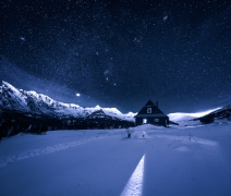 House under stars