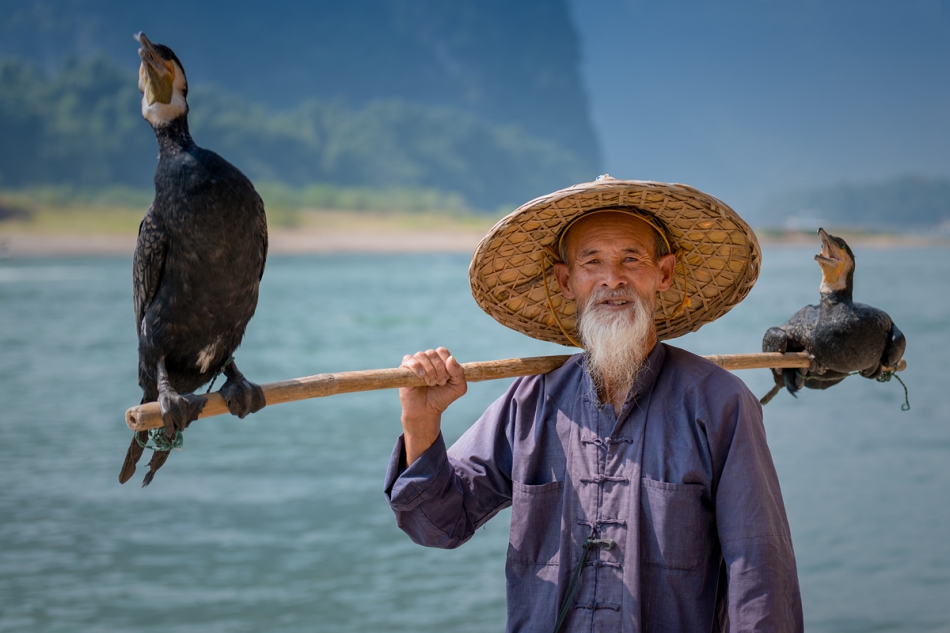 fotoel - Fisherman from Yangshuo. . Zdjęcie 158891