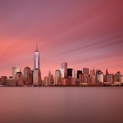 red sunset over Manhattan