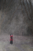 The girl in black hood